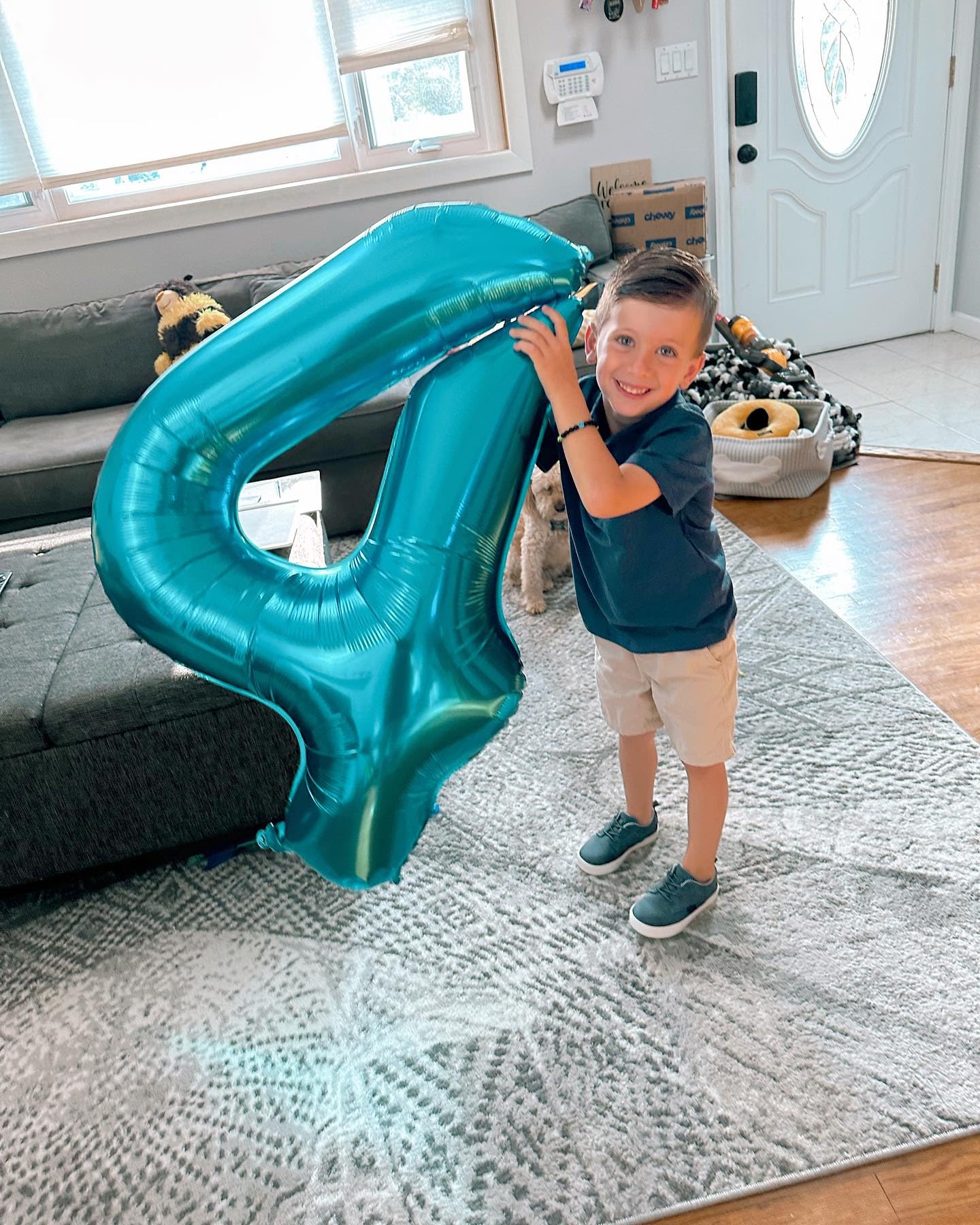 4 Balloon, Blue Number Balloons 40 Inch, 4Th Blue Party Decorations, 4 Year Old Four Large Numbers For Party Decor, Number 4 Bal