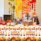 UROINEPA Thanksgiving Tablecloth 3 Pcs Fall Table Cloths Rectangle Maple Leaf Pumpkin Table Cloth Autumn Tablecover for Thanksgi