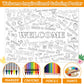 Naozinebi Welcome Coloring Poster For Kids Giant Coloring Poster Large Positive Affirmation Inspirational Coloring Tablecloth Ju