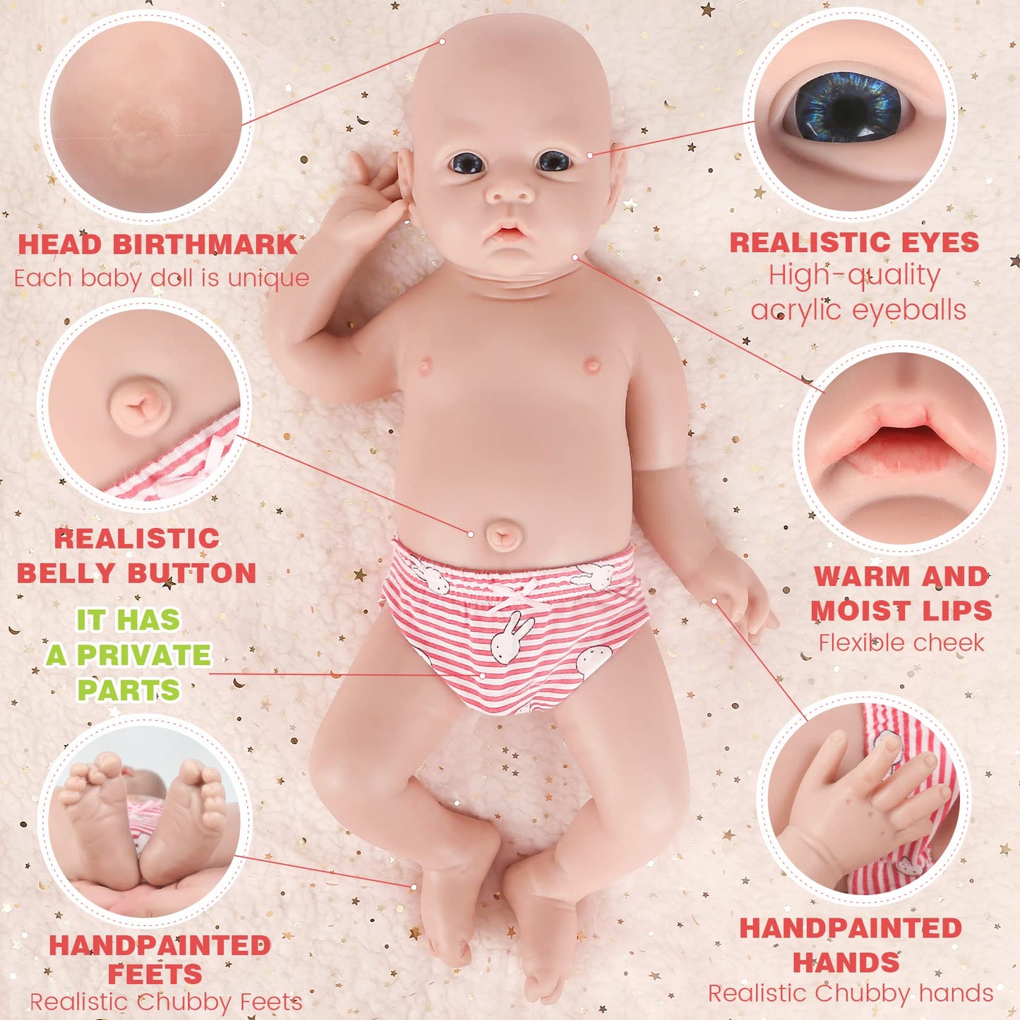 Ivita 18 Inch Full Body Silicone Baby Dolls,Not Vinyl Dolls,Real Full Silicone Reborn Baby Dolls, Soft Newborn Baby Dolls - Girl