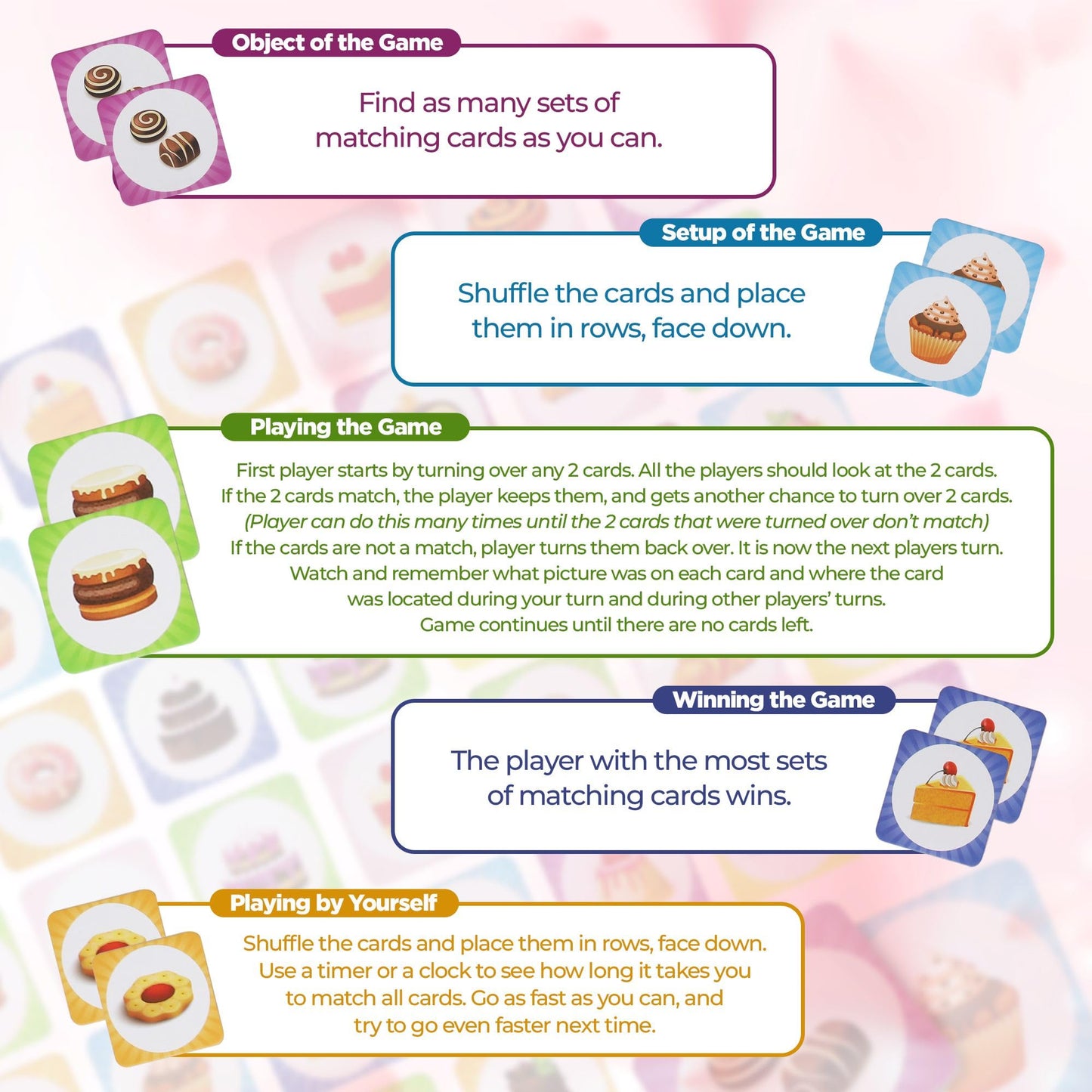 Point Games Memory Game for Kids, Matching Card Games, Flash Cards - Educational Toys - Preschool Learning - Birthday Gift for B