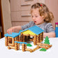 Wondertoys 239 Pieces Real Wood Logs Set Ages 3+, Classic Building Log Gift Set For Boys/Girls- Creative Construction Engineering - Top Blocks Game Kit - Preschool Education Toy