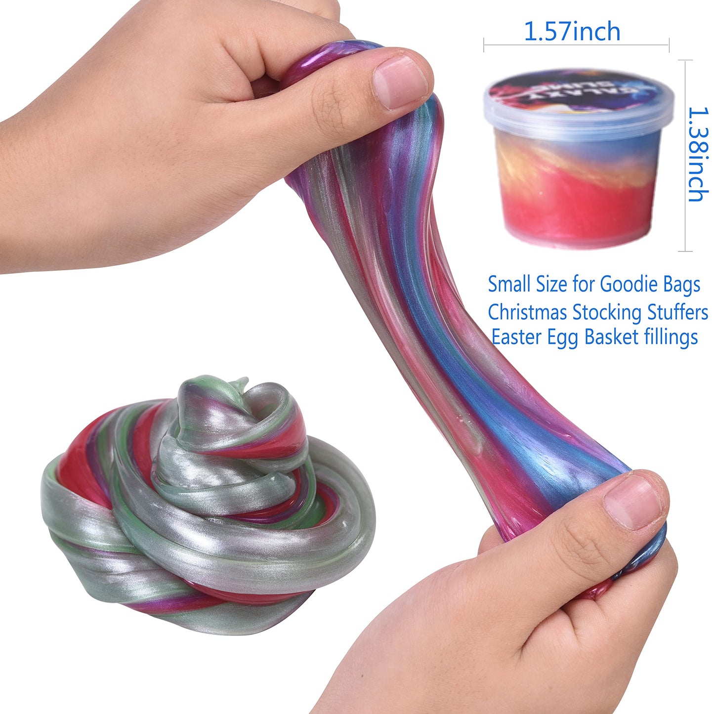 Kids Party Favors Slime Putty, 24 Pack Galaxy Slime Bulk, Crystal Slime For Goodie Bag, Stress Relief Toys, Tactile And Visual S