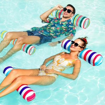 FindUWill 2Pack Inflatable Fabric Pool Floats Adults - XL Premium Water Floats Swimming Pool Float Floating Floaties Raft for Ad
