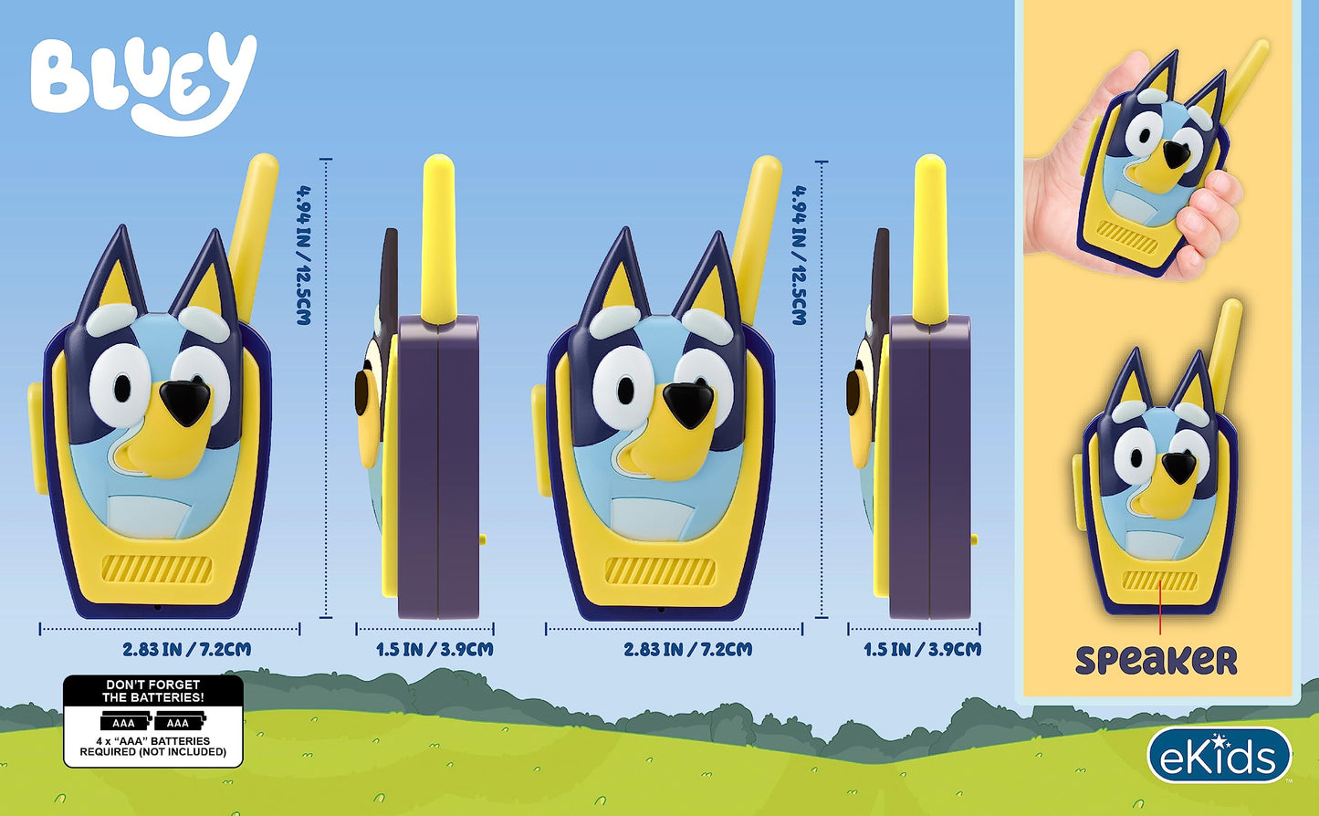 Ekids Bluey Toy Walkie Talkies For Kids, Designed For Fans Of Bluey Toys For Toddlers