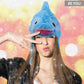 Dollibu Stuffed Dolphin Plush Animal Hat - Cute Kids Hat With Ear Flaps, Novelty Beanie Winter Hat, Winter Animal Hats For Kids