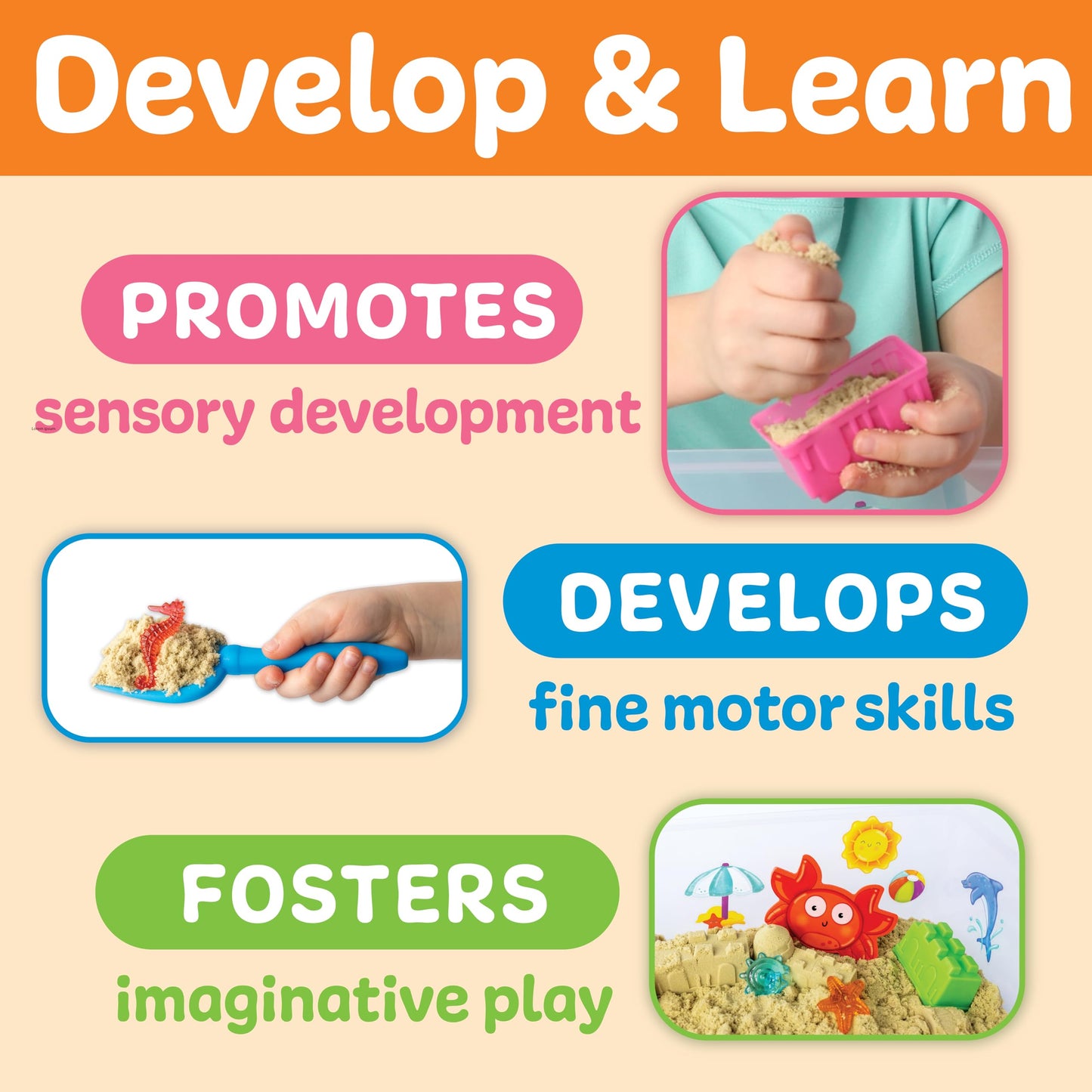Creativity for Kids Sensory Bin: Beach - Toddler and Preschool Toys, Sensory Box with Toys for Toddlers, Kids Gifts for Toddler
