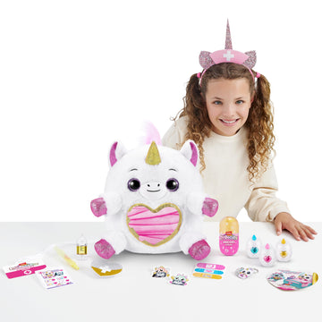 Rainbocorns Unicorn Rescue Surprise (Pink) By Zuru, Easter Basket Stuffers, Collectible Plush Stuffed Animal, Egg Toys, Sticker