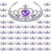 Hinly 48 Pcs Tiara Crown Set Princess Dress up Costume Party Favor Girls Plastic Crown Birthday Supplies Cosplay Accessory(Purpl