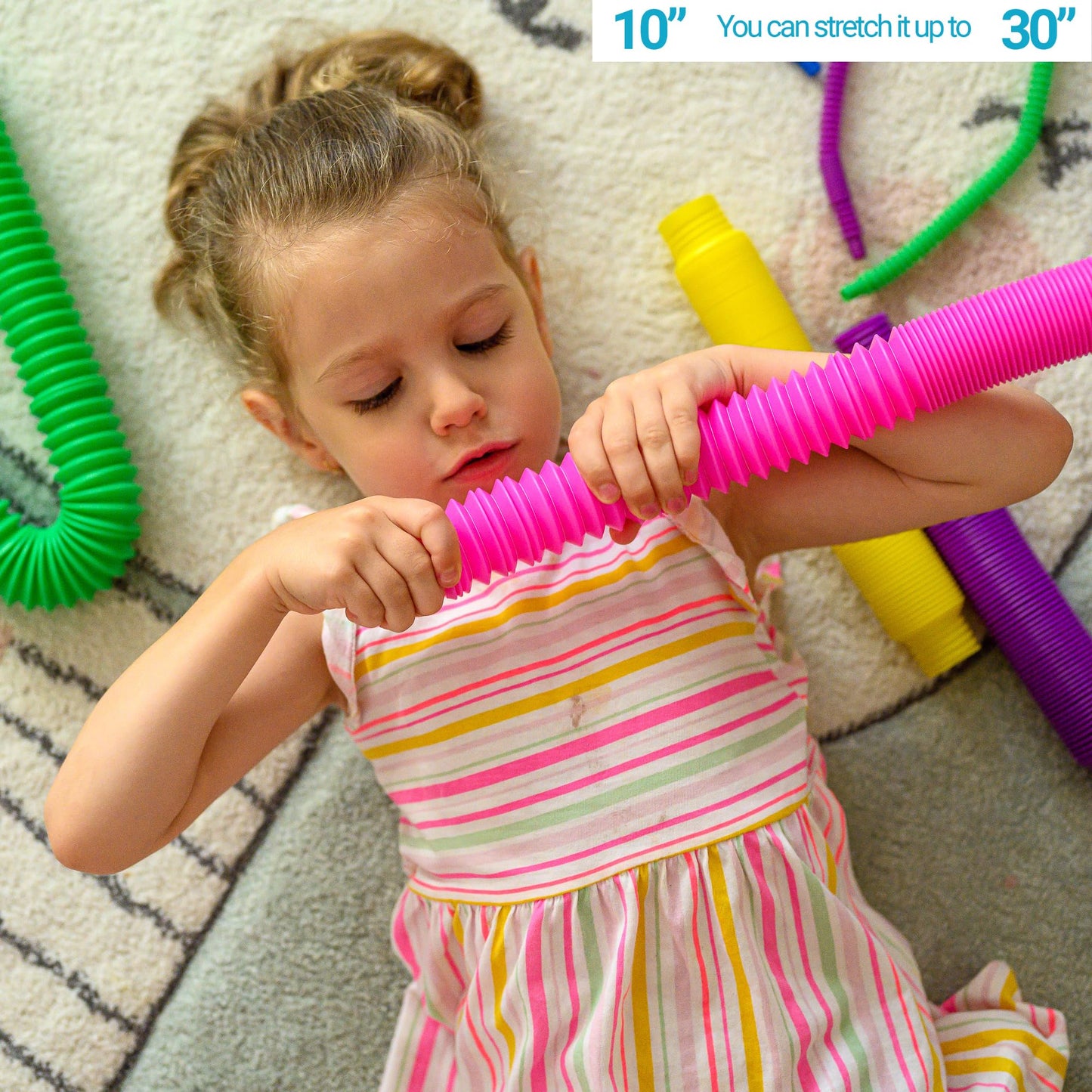 Nutty Toys Jumbo Pop Tubes - Xl Sensory Toys For Kids 5+ - Endless Creativity & Fun |8 Pack| - Connect & Pop! Top Adhd Autism Fidget 2025, Best Boy & Girl Easter Basket Essentials & Gift Idea