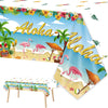 3 Pieces Tropical Luau Party Tablecovers Hawaiian Beach Theme Tableclothes for Summer Beach Party Aloha Decorations Supplies 54X