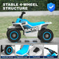 Anpabo 6V 7Ah Kids Atv Ride On Toy, 4 Wheeler For Toddler W/Headlight, Forward & Reverse, Horn, Music Player, Usb, Mp3, Treaded Tires, Ideal Gift For Toddlers(Blue-White)