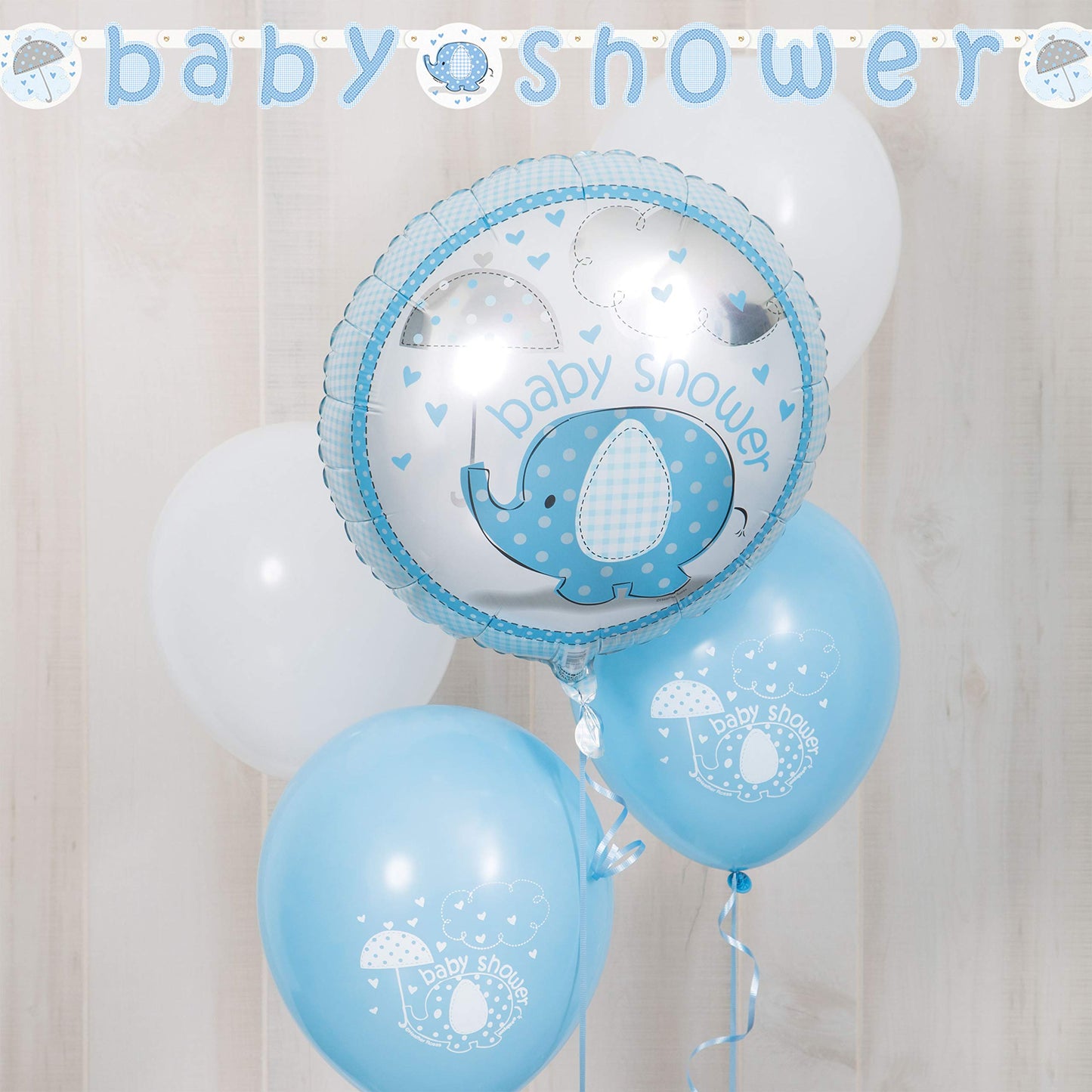 5.24ft Blue Elephant Boy Baby Shower Banner