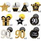 Frienda 30 Pieces 90th Birthday Party Decorations 90th Cards and Hanging Swirls Ceiling Decorations Shiny Celebration Hanging Sw