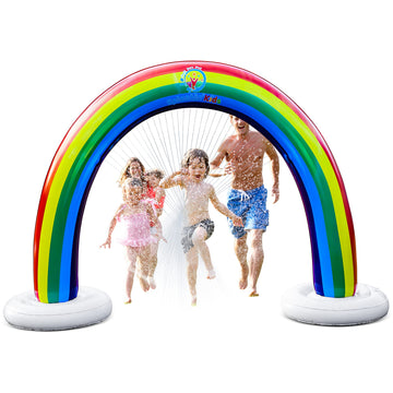 Splashin'Kids Outdoor Rainbow Sprinkler Super Toddler Water Toys For Children Infants Boys Girls And Kids Perfect Outside Inflat