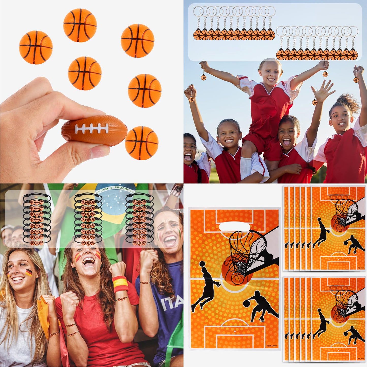 Kolewo4ever 295 Pieces Basketball Party Favors Supplies Set Bulk Sports Goodie Bag Fillers for Sports Party Gifts Bags (Basketba