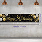 Happy 50Th Birthday Banner For Men Women Sign Black Gold Glitter 50 Years Old Birthday Party Decorations Supplies Anniversary Celebration Backdrop