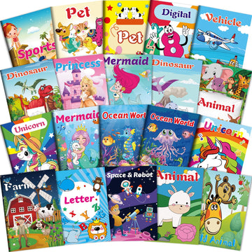 Kalysky 20Pack Coloring Books for Kids Ages 4-8 (5.1 x 7 inch),Mini Coloring Books for Kids Party Favors,Bulk Coloring Books for