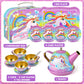 Unicorn Tea Party Set for Little Girls, Unicorn Tea Set Toys for Girls Age 3 4 5 6 Year Old, Toddler Kids Kitchen Pretend Play T