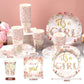 Hushee 200 Pcs Floral Baby Shower Paper Plates Napkins Cups Baby Shower Party Supplies Tableware Set Rose Gold Disposable Cup Na