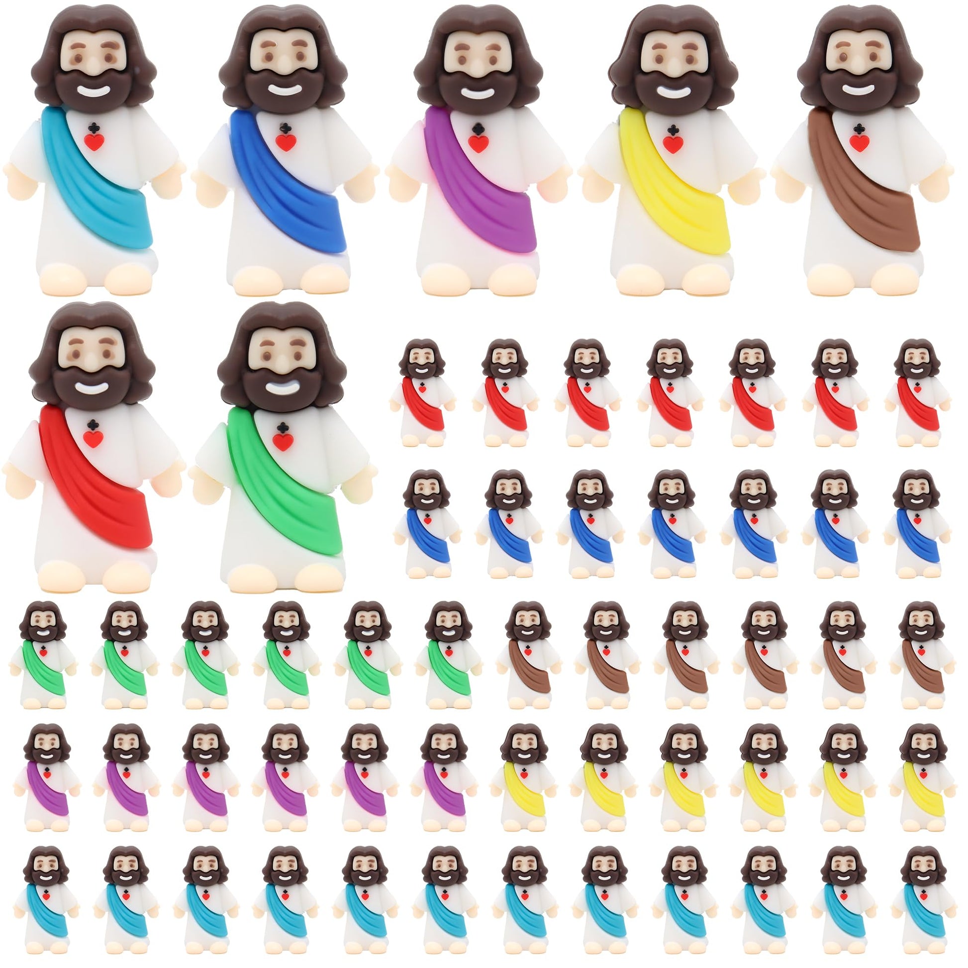 50 Pcs Little Jesus Figures Mini Jesus Figurines In Bulk Original Design Tiny Jesus Figures Small Jesus For Hide And Seek, Relig