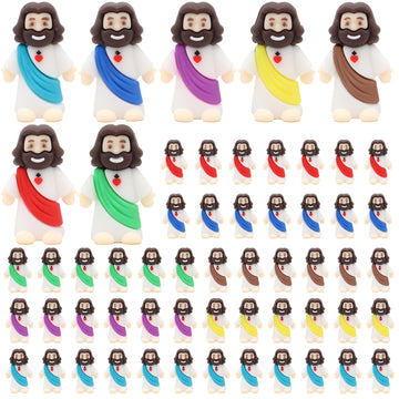 50 Pcs Little Jesus Figures Mini Jesus Figurines In Bulk Original Design Tiny Jesus Figures Small Jesus For Hide And Seek, Relig