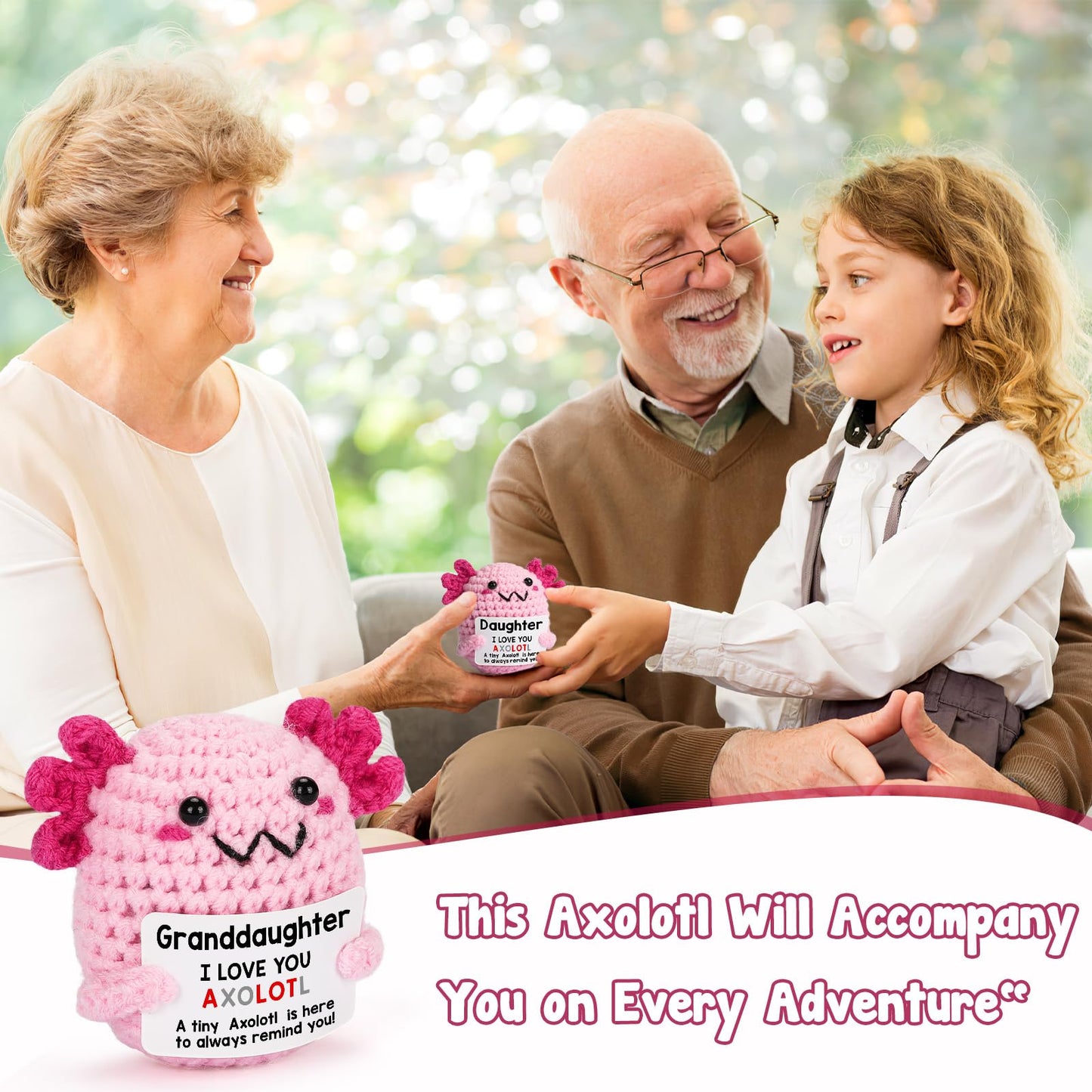Weyon Granddaughter Gifts From Grandma Grandpa Or Grandparents, Crochet Axolotl For Year Old Girl Teens Teenage, Best For Birthd