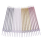 PHD CAKE 24-Count Long Birthday Candles in Holders in Gold Silver Rose Gold White, Cake Candles, Birthday Parties, Wedding Decor