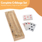 WE Games Custom Engraved Wooden Cribbage Game Set Natural Stain, Continuous 3 Track for 2-3 Players, Travel Cribbage Board with