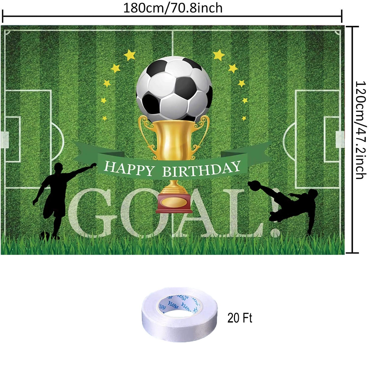 Soccer Happy Birthday Backdrop Decorations Soccer Happy Birthday Banner Soccer Birthday Photo Background For Home Indoor Outdoor