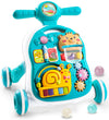 YOLAY 3 in 1 Baby Walker Push Toy with Wheels, Sit-to-Stand Foldable Walker for Baby Boy and Girl 6-12 Months with Detachable Pl