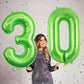 40 Inch Green 30 Number Balloons, Jumbo Foil Balloons For 30Th Birthday Party Decorations Supplies / 30Th Anniversary Event