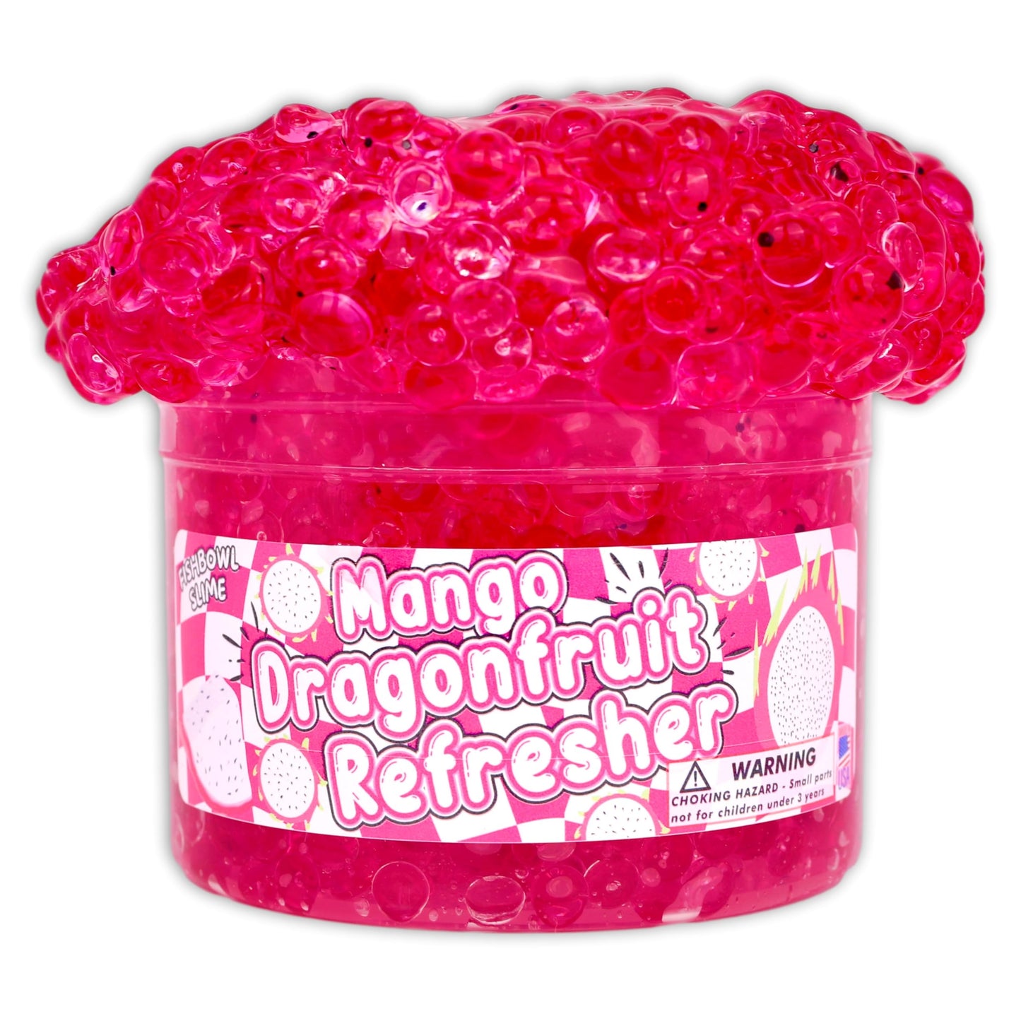 Mango Dragonfruit Refresher (8Oz) - Fishbowl Bead Slime - Handmade In Usa - Dope Slimes Pink
