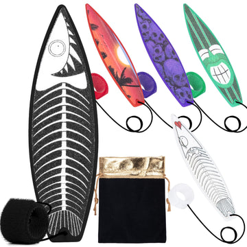 Juniqute Finger Surfboard-Mini Surfboard For Kids And Surfers With Eye-Catching Graphic Design And Receive Bag (5 Pcs Red+Green+