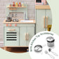 Pillowhale Wooden Play Kitchen Set, Mint Green Stove & Sink with 5 Stainless Steel Tools, Click Knobs, Storage Cabinets, Montess
