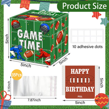Football Birthday Party Money Boxes - Football Party Decorations Happy Football Birthday Party Favors Boxes for Cash - Football