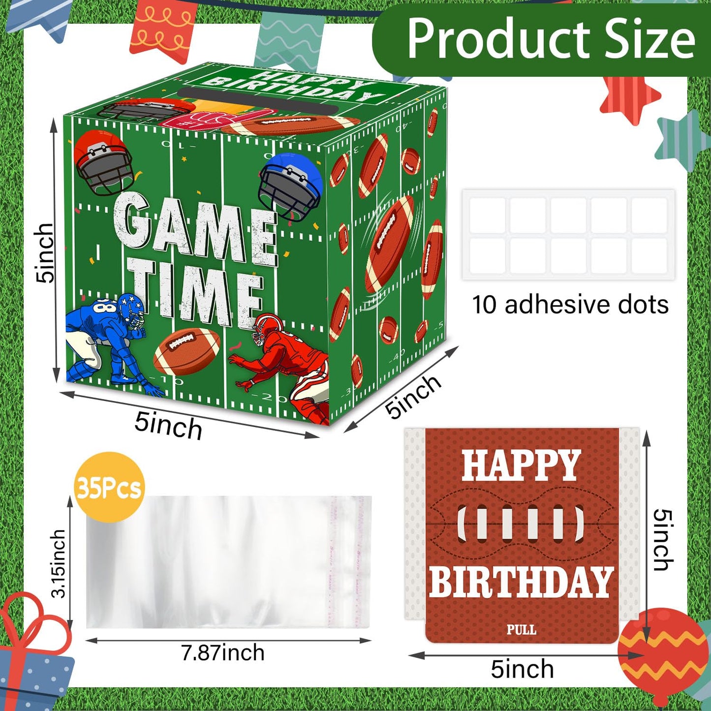 Football Birthday Party Money Boxes - Football Party Decorations Happy Football Birthday Party Favors Boxes for Cash - Football