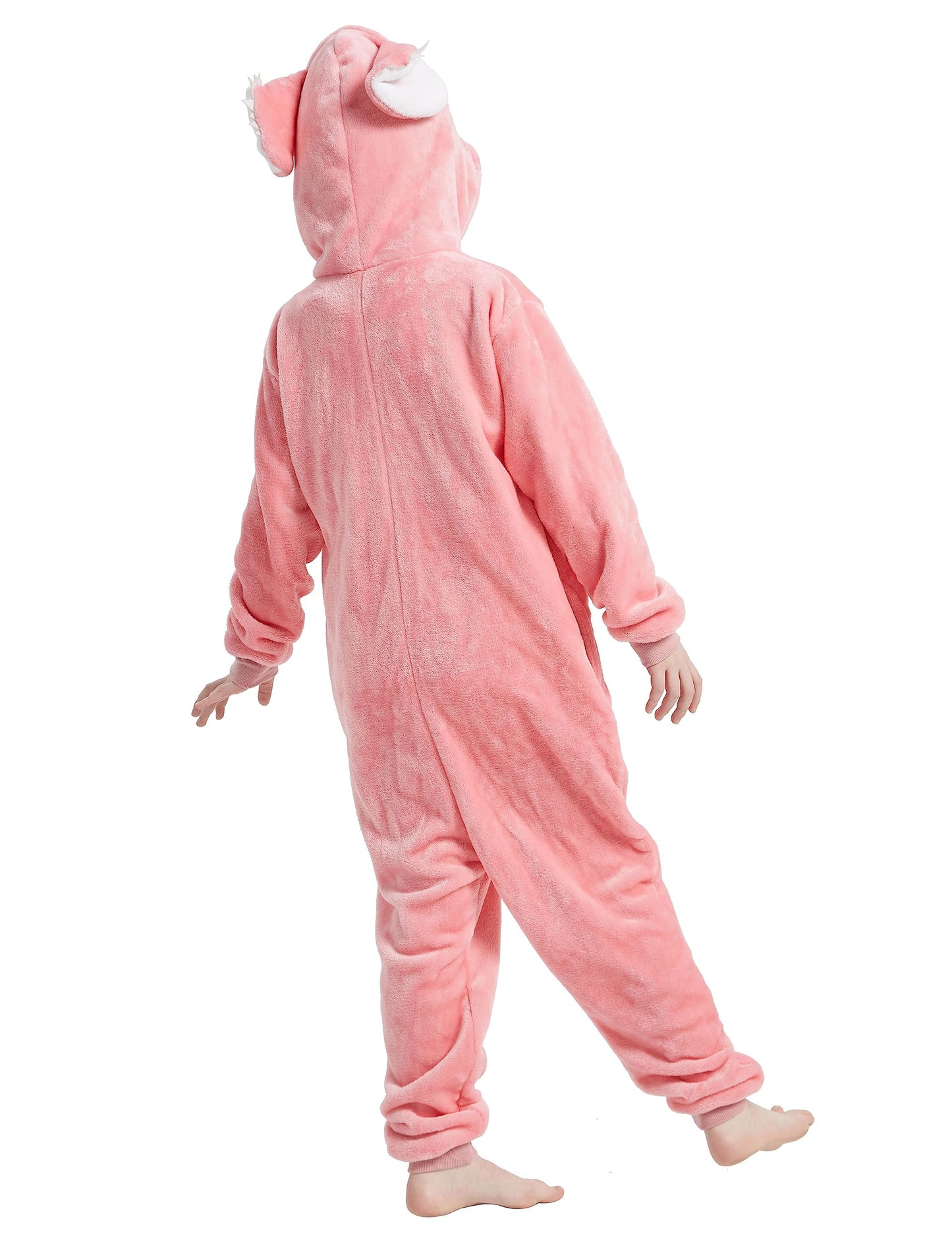 Acogna Onesie Kids Plush Animal Koala Costume One Piece Pajamas Girls Boys Teen Halloween Cosplay Sleepwear Pink 6-7 Years