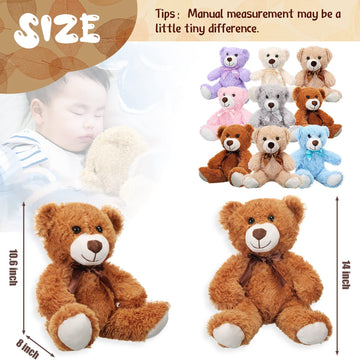 Zhanmai 9 Packs Cute Bear Stuffed Animals 14 Inch Plush Bears In 7 Colors Stuffed Animals Bulk For Valentine‘S Day Gift Graduation Baby Shower Birthday Party Favor