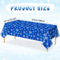 Jectivs 3 Pieces Christmas Snowflake Plastic Party Tablecloth Decorations,White Snowflake Blue Xmas Backdrop Sign Table Cover Ba