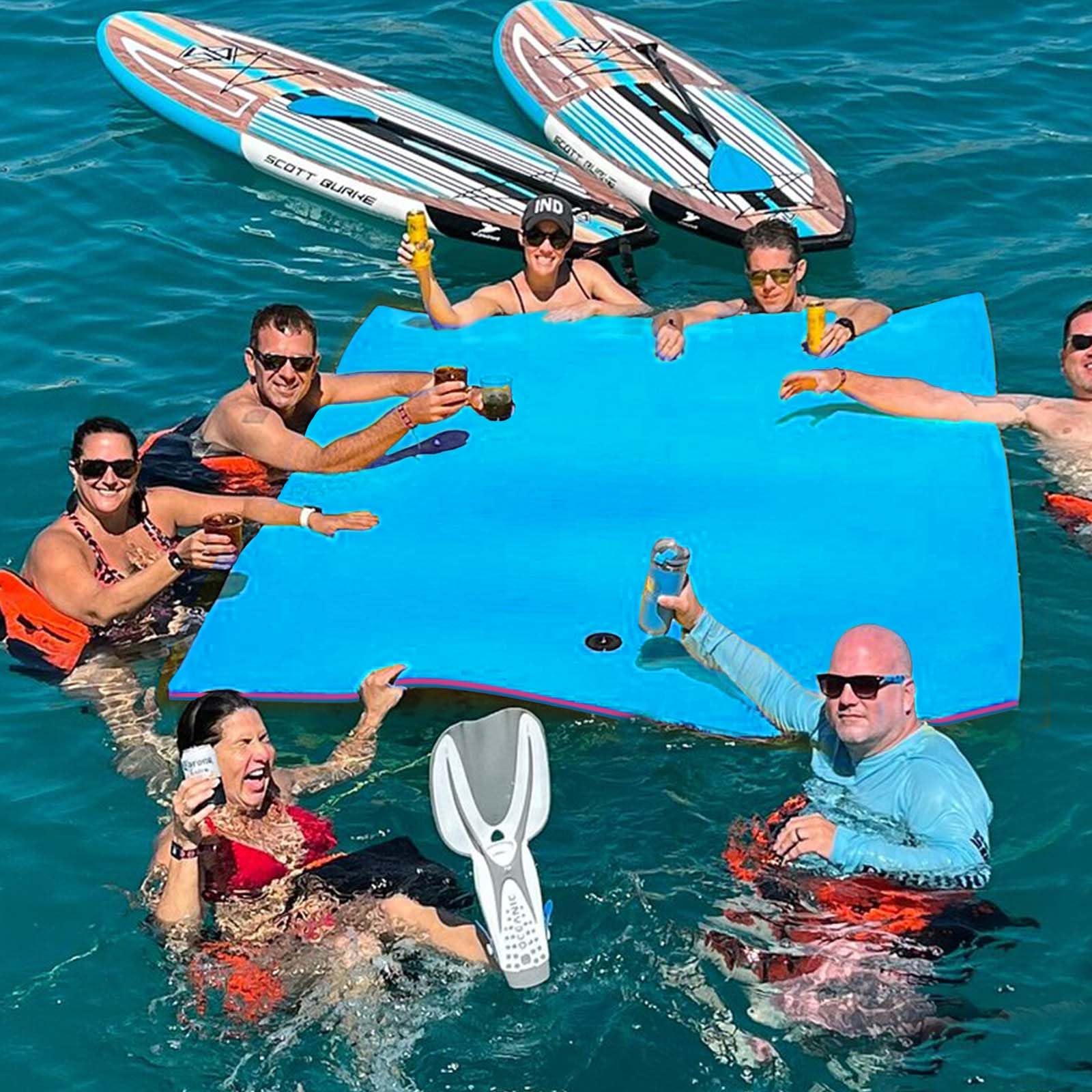 Yaciente 12' Lily Pad Floating Mat, Tear-Resistant Floating Water Mat for Lake, Floating Pads for Recreation Pool, Beach, Lake, 