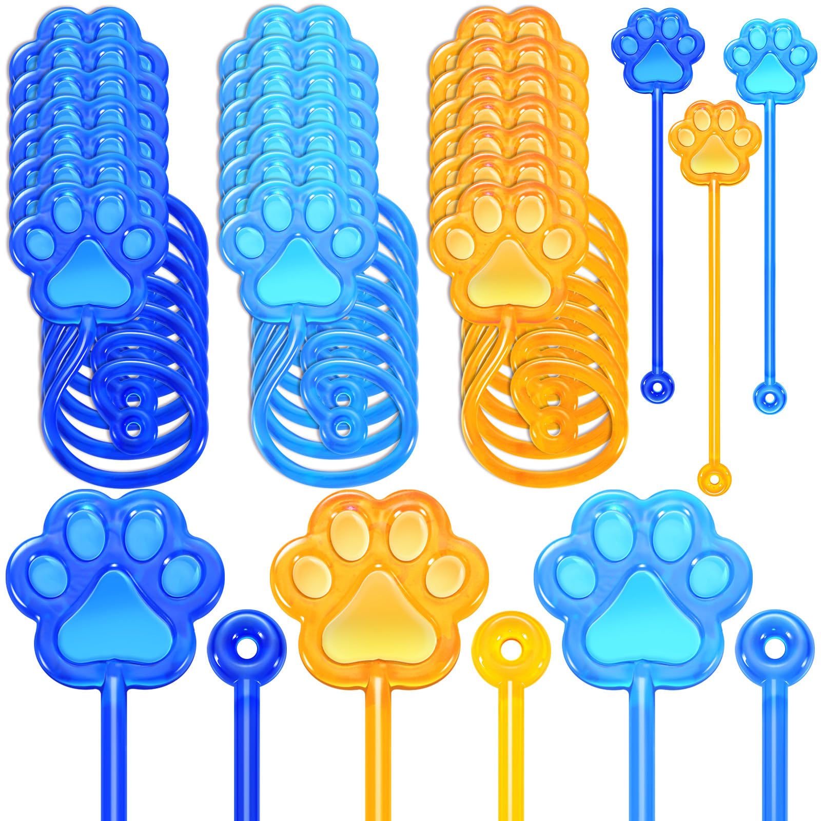 JellyArch 36 Pcs Blue Dog Sticky Hands Cartoon Dog Paw Party Favors Stretchy Sticky Hand Toy Kids Classroom Rewards Carnival Pri