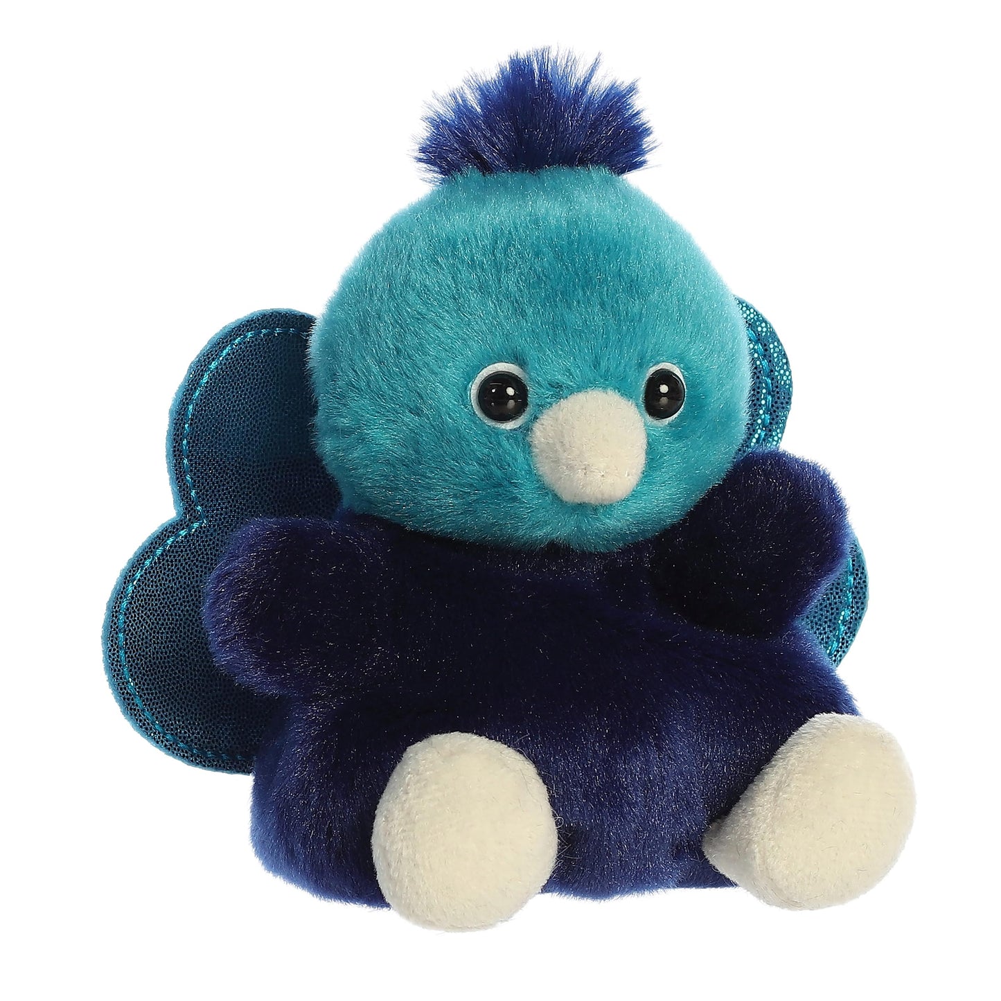 Aurora Adorable Palm Pals Elton Peacock Stuffed Animal - Fun Collectible Plush for Kids and mature-themed Collectors - Perfect for Decorating Rooms and Birthday Gifts - Blue 5 Inches