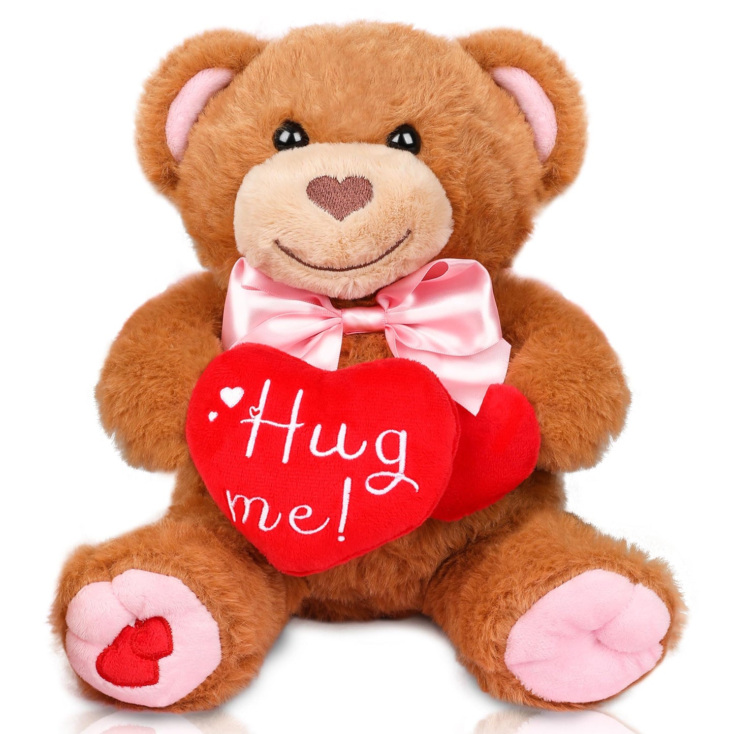 Bear Plush With Red Heart, 10    Valentines Day Bear Stuffed Animal, Cute Bear Plush Toy With Bow Sweet For Girlfriend Boyfriend