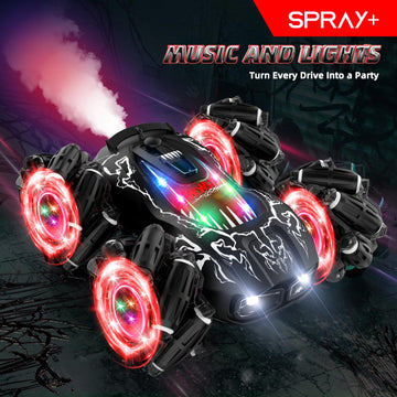 OSIMILY Remote Control Car Monster Truck - 2.4GHz New Upgraded Double-Sided 360 Rotating RC Cars with Headlights, 4WD Kids, Suit