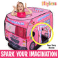 Playbees Musical Ice Cream Truck Pop Up Play Tent With 3 Openings - Tent For Toddlers - Indoor & Outdoor - Pop Up Tents For Kids