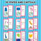 Carson Dellosa States And Capitals Flash Cards For Kids Ages 8+, Geography Flash Cards With Us History, Fun Facts, Grade 3, Grade 4 And Grade 5
