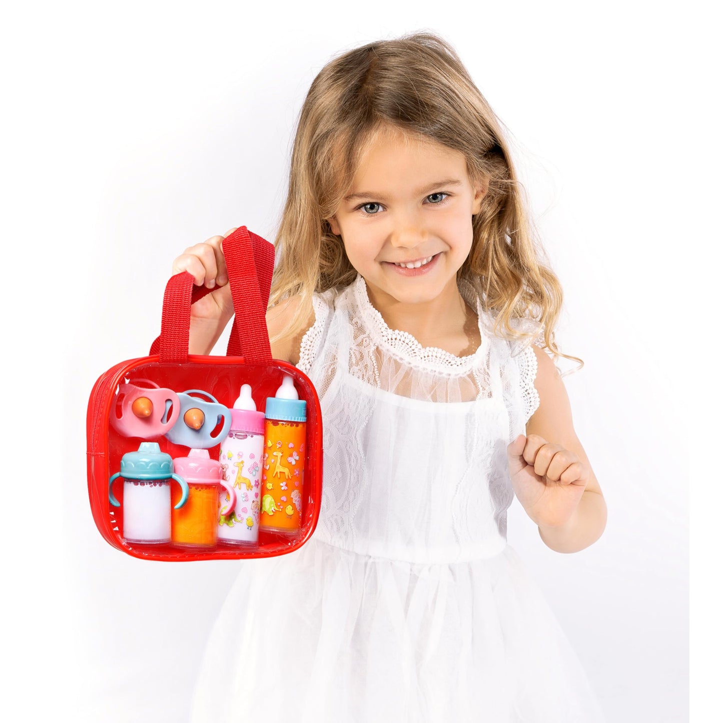 fash n kolor, My Sweet Baby Disappearing Doll Feeding Set | Baby Care 6 Piece Doll Feeding Set for Toy Stroller | 2 Milk & Juice