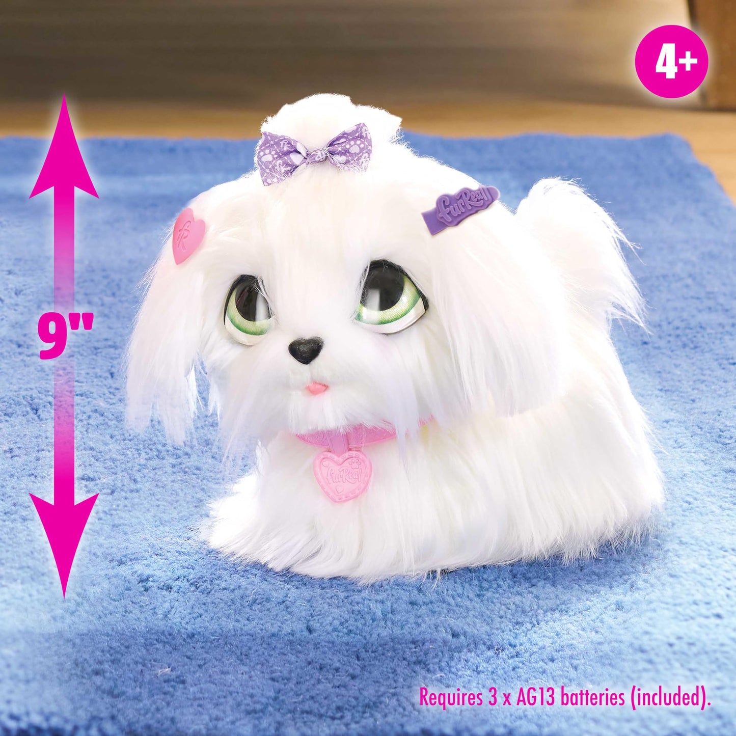 Just Play Furreal Gogo Walkin’ Pup Maltese Interactive Toy, 9-Inch Realistic Plush Dog, Kids Toys For Ages 4 Up