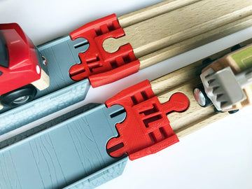 TrainLab Learning Curve Thomas & Friends to Wooden Railway Train Track Adapters (Red)